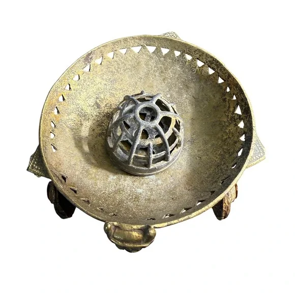 Antique Indian Dhokra Art Nandi Bull Ritual Cart, Chariot Incense Burner, Altar - Picture 3 of 7